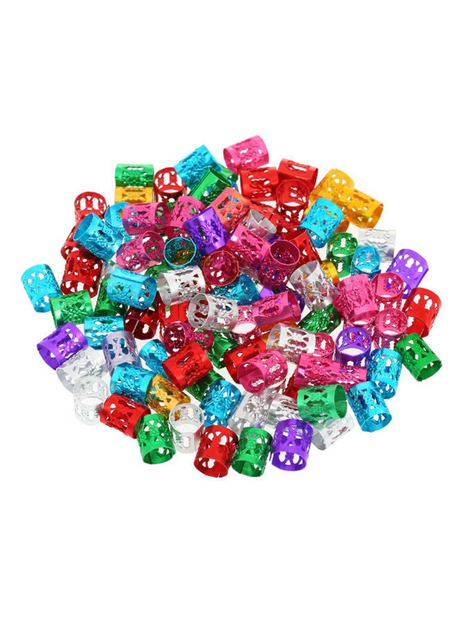 NIBEMINENT 100-Piece Dreadlock Hair Rings Set Multicolour 10 x 5.5centimeter - Image 1