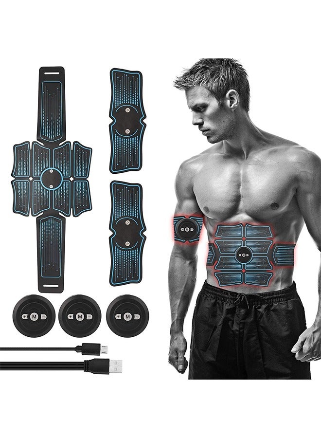 Arabest Smart Abdominal Muscle EMS Abs Stimulator Muscle Trainer Portable Wireless Portable Unisex Fitness Training Gear for Abdomen Arm Leg Waist Hip Training Home Office Exercise Equipment(Blue) - Image 1