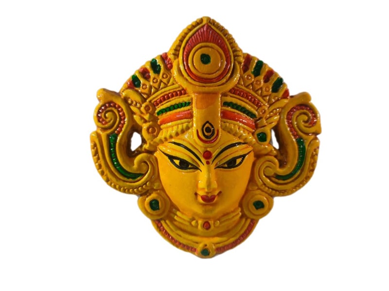 Handcrafted Clay Devi Face Wall Decor - Divine Feminine Elegance - 2 Piece  - Image 1