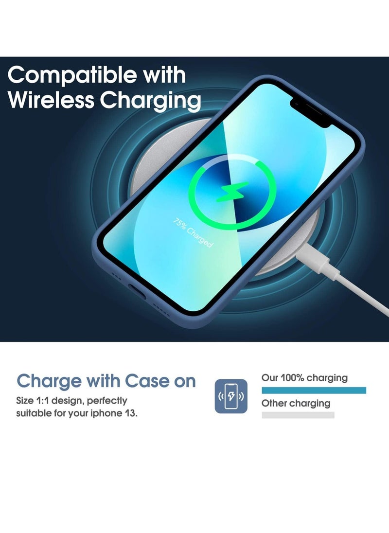 Raxoom Liquid Silicone Protective Case for iPhone 13 - Blue, Camera Protection, Anti-Fingerprint, Built-In Microfiber Lining, Designed for 6.1" iPhone 13 - Image 5