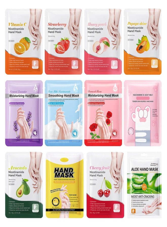 LJYBoBin Hand Mask Moisturizing Gloves 12 Pack,Hydrating Hand Mask for Women,Soft Gloves for Dry Cracked Skin - Image 1