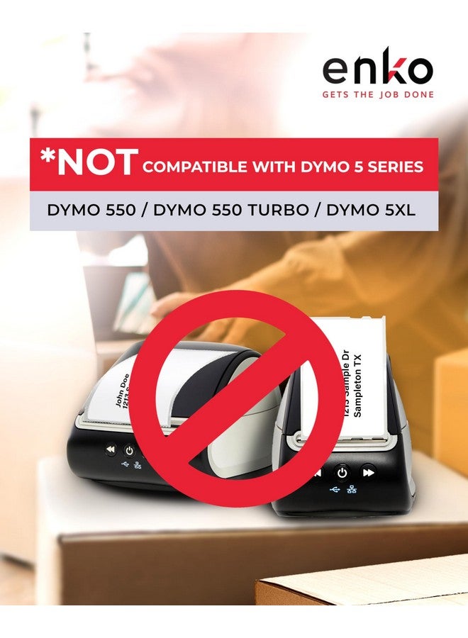 إنكو برودكتس ملصقات العناوين والشحن من Enko (24 لفة، 5280 ملصقًا) 30323 (2-1/8 × 4 بوصات) متوافقة مع ماكينة Dymo Labelwriter - Image 5