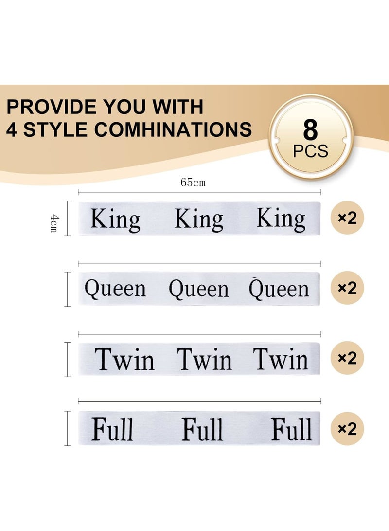 SYOSI Bed Sheet Organizer Bands, Elastic Sheet Straps and Storage Keepers for Bedding Sets, Stretchable Linen Labels for Neat Closet Bedroom Dorm and Laundry Organization, 8 Pieces Set - Image 2