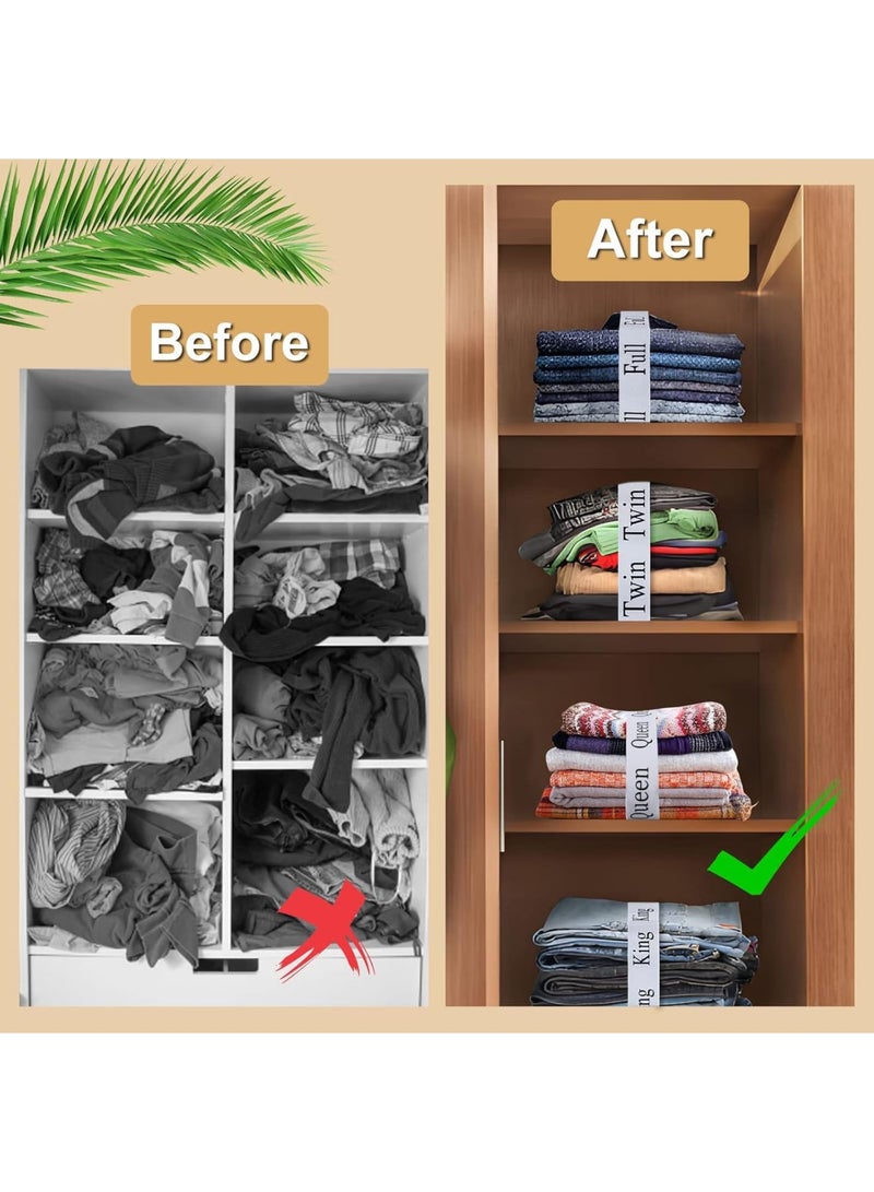 SYOSI Bed Sheet Organizer Bands, Elastic Sheet Straps and Storage Keepers for Bedding Sets, Stretchable Linen Labels for Neat Closet Bedroom Dorm and Laundry Organization, 8 Pieces Set - Image 3