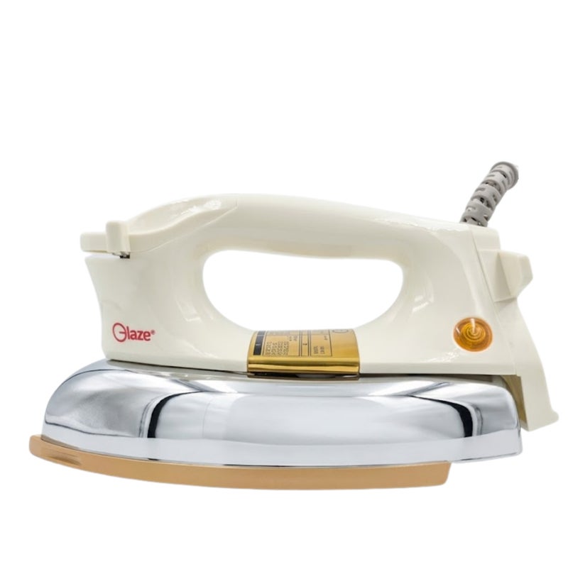 جليز مكواة كهربائية ثقيلة 1000 واط مع قاعدة غير لاصقة وتحكم بدرجة الحرارة القابلة للتعديل | مكواة سلكية سريعة التسخين، مكواة ثقيلة لإزالة التجاعيد، مكواة منزلية متينة لجميع أنواع الأقمشة - Image 1
