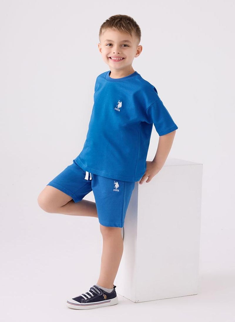 U.S. Polo Assn. U.S. Polo Assn. Boys Blue Bermuda Set - Image 3