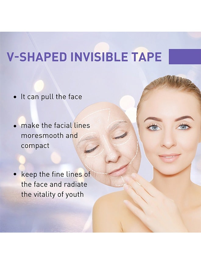 40 Pieces Face Lift Tapes Face Lifting Patch Invisible V-line Face lift Sticker Neck and Eye Makeup Lift Strips Waterproof Elasticity Double Chin Lift Patch for Women Girls - Image 5