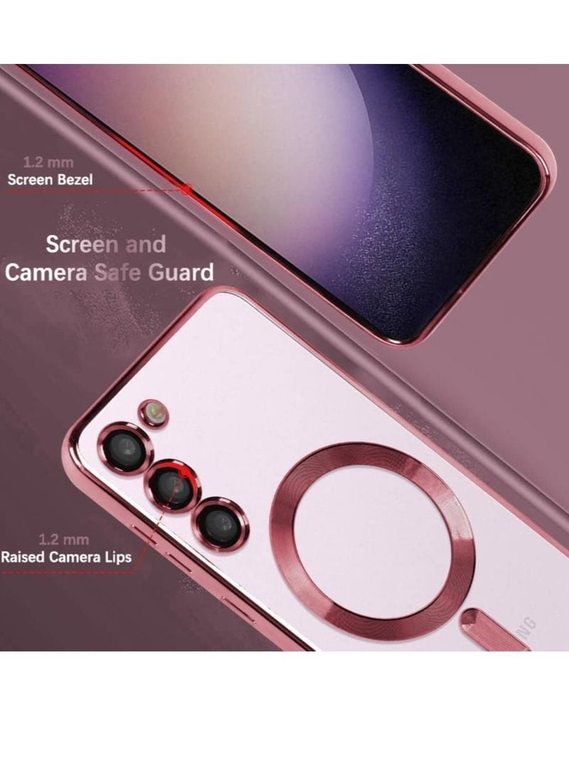 Magnetic Clear Case for Samsung Galaxy S23 Plus with Camera Lens Protector Magsafe Compatible Electroplated Soft TPU Shockproof Anti-Scratch Phone Case - Image 4