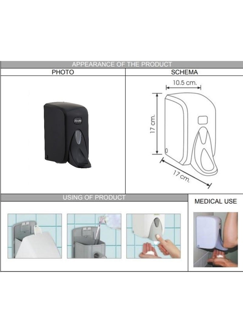 Vialli F5MB Medical Foam Soap Dispenser Black 500 ml  - Image 3