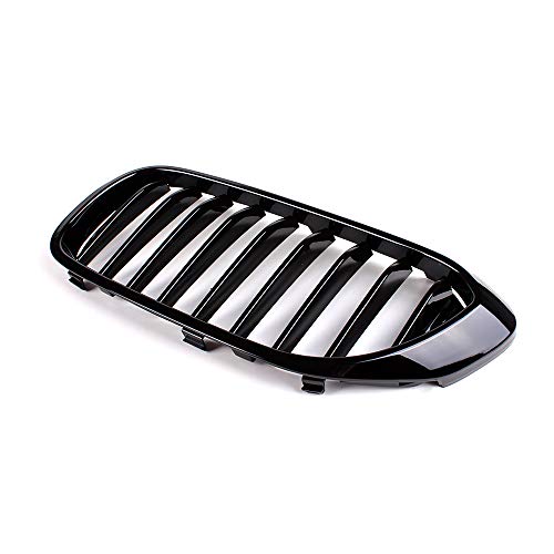 SNA G30 Grille, Front Kidney Grill Compatible for 2017-2020 BMW 5 Series G30 (ABS Single Slat Gloss Black Grills, 2-pc Set) - Image 3