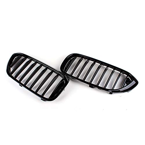 SNA G30 Grille, Front Kidney Grill Compatible for 2017-2020 BMW 5 Series G30 (ABS Single Slat Gloss Black Grills, 2-pc Set) - Image 2