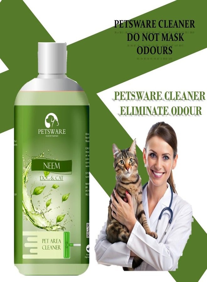 PETSWARE منظف منطقة القطط من بيتسوير، مزيل قوي للبقع والروائح، قوة تنظيف ثلاثية، يزيل البقع والروائح، يساعد على منع تكرار التبول في غير مكانه، تركيبة مضادة للبكتيريا والإنزيمات، الأفضل للقيء والبول، 1000 مل (نيم) - Image 4