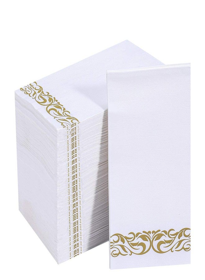 Vplus 200 Pack Paper Napkins Guest Towels Disposable Premium Quality 3-ply Dinner Napkins Disposable Soft, Absorbent, Perfect for Kitchen, Wedding, Parties, Dinners or Events (Gold) - Image 1