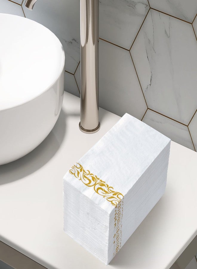 Vplus 200 Pack Paper Napkins Guest Towels Disposable Premium Quality 3-ply Dinner Napkins Disposable Soft, Absorbent, Perfect for Kitchen, Wedding, Parties, Dinners or Events (Gold) - Image 2