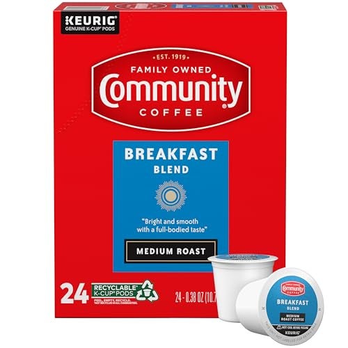 Community Coffee Breakfast Blend 24 Count Coffee Pods, Medium Roast, Compatible with Keurig 2.0 K-Cup Brewers, 24 Count (Pack of 1) - Image 1