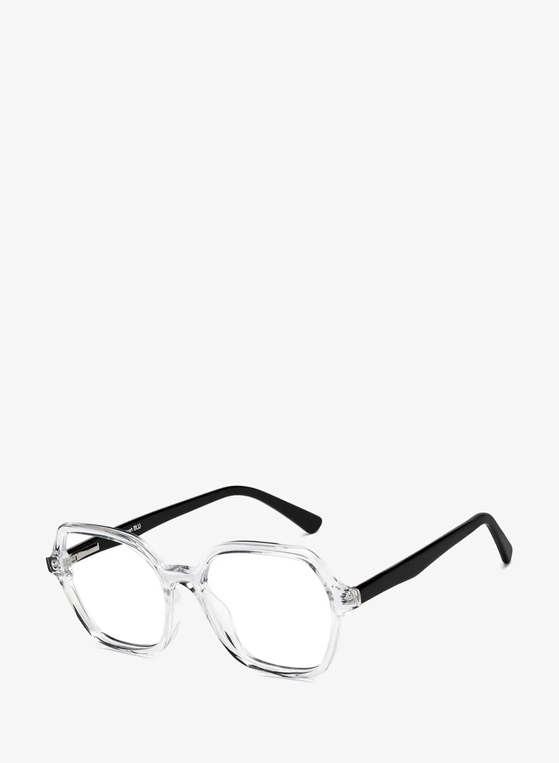 Lenskart Blu LENSKART BLU | Zero Power Blue Cut Computer Glasses | Anti Glare, Lightweight & Blocks Harmful Rays | UV Protection Specs | Transparent Black | Men & Women | Small | LB E16060