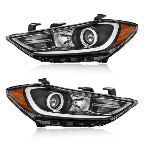 TODO Headlights Assembly Compatible with 2017 2018 Hyundai Elantrawo DRL Halogen Headlamps Replacement Driver and Passenger Side HY2502206 HY2503206 Not Fit Elantra GT Models - Image 1