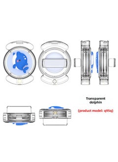 Suitable For Apple Airtag Anti-lost Wear Velcro Shoelace PC Waterproof Protective Shell Single Beam Patch-Color:Transparent Dolphin (Q95Q)