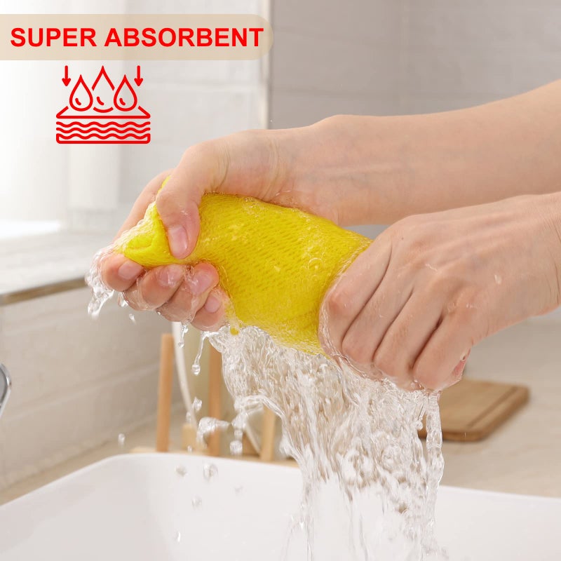 Kitinjoy 100% Cotton Waffle Weave Kitchen Towels  4-Pack Super Soft and Absorbent Kitchen Dish Towels for Drying Dishes  Kitchen Hand Towels  13 in x 28 in  Yellow - Image 3