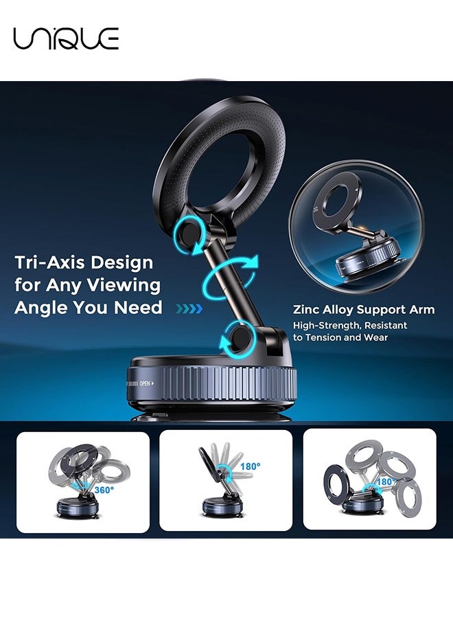 Unique Strong Magnetic Car Phone Holder for MagSafe - Ultra Vacuum Suction Cup Phone Mount 360° Cell Phone Holders - for Your Car for All Smartphones & All Car Models  - Image 2
