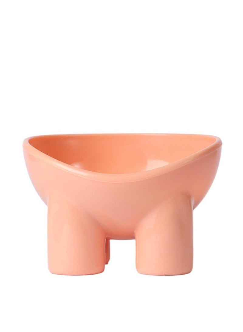 Elevated Cat Bowl with Stand - Neck-Friendly, Anti-Tip Plastic Feeding Dish for Cats, Elephant Leg, Slanted Mouth, Water Feeding - Image 1