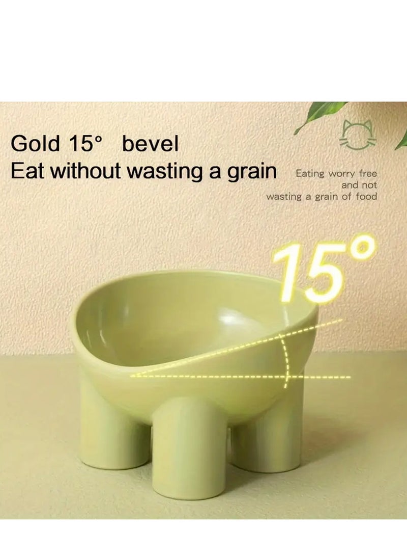 Elevated Cat Bowl with Stand - Neck-Friendly, Anti-Tip Plastic Feeding Dish for Cats, Elephant Leg, Slanted Mouth, Water Feeding - Image 4