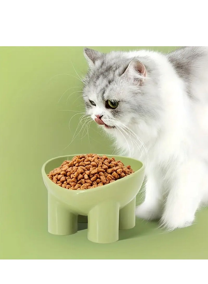 Elevated Cat Bowl with Stand - Neck-Friendly, Anti-Tip Plastic Feeding Dish for Cats, Elephant Leg, Slanted Mouth, Water Feeding - Image 3