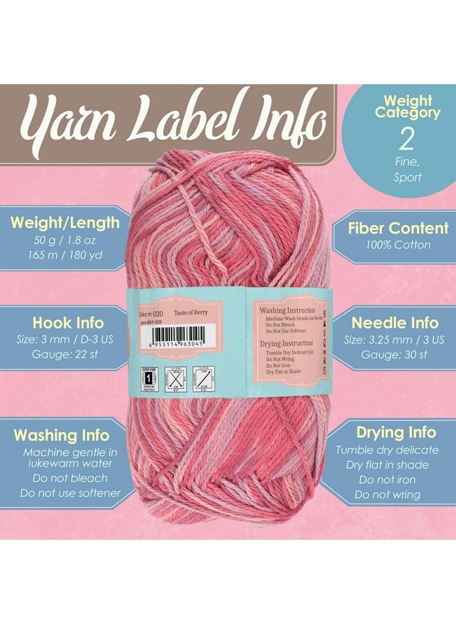 BambooMN - Jubileeyarn Cotton Select Yarn Sport Weight 50G/Skein Hearts Red 4 Skeins - Image 1