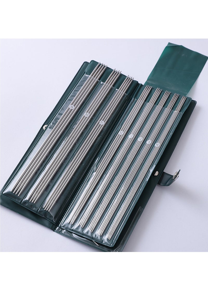 إبر حياكة مزدوجة النقاط، مجموعة من 11 حجم من الإبر المعدنية الفولاذية، إبر حياكة مستقيمة للمبتدئين، مجموعات إبر حياكة مزدوجة النقاط بطول 9.8 بوصة - Image 2