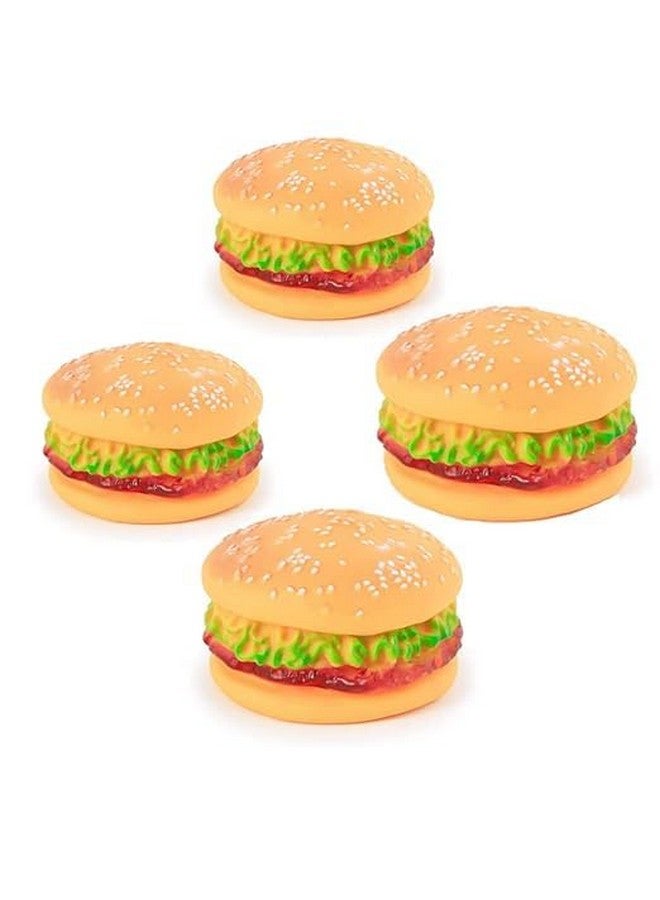 Squeaky Non Toxic Rubber Burger Shape Chew Toy With Squeaky Sound Toy Perfect For Small & Medium Breed Dogs | Enhance Playtime & Promote Dental Health - Multicolor (Pack Of 1) - Image 1