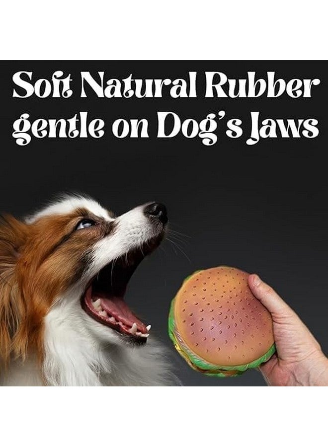 Squeaky Non Toxic Rubber Burger Shape Chew Toy With Squeaky Sound Toy Perfect For Small & Medium Breed Dogs | Enhance Playtime & Promote Dental Health - Multicolor (Pack Of 1) - Image 2