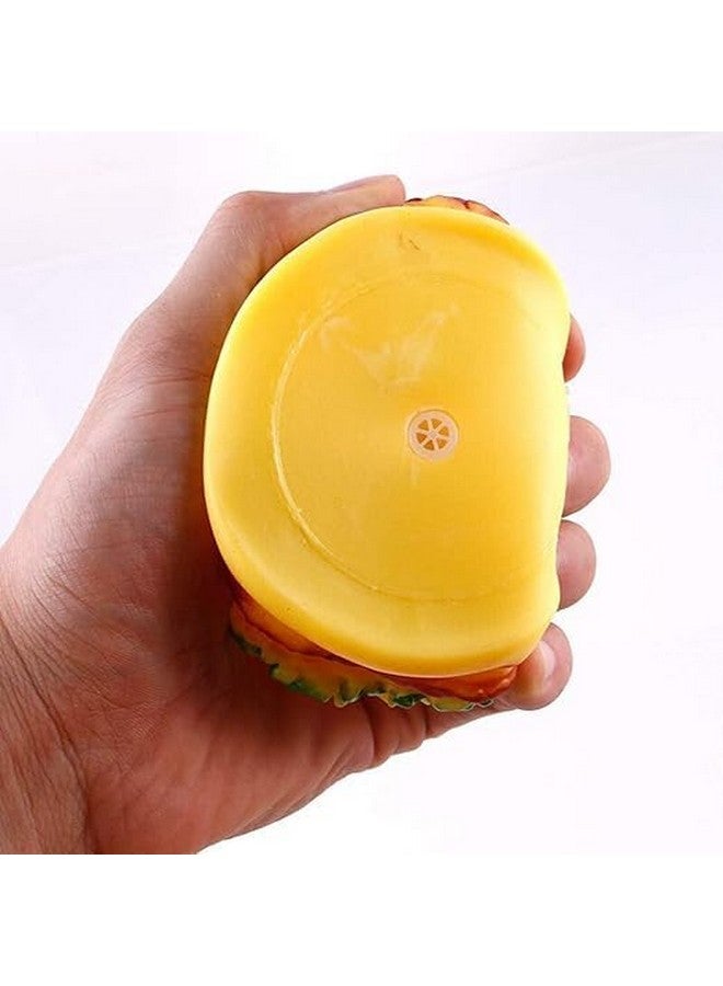 Squeaky Non Toxic Rubber Burger Shape Chew Toy With Squeaky Sound Toy Perfect For Small & Medium Breed Dogs | Enhance Playtime & Promote Dental Health - Multicolor (Pack Of 1) - Image 3