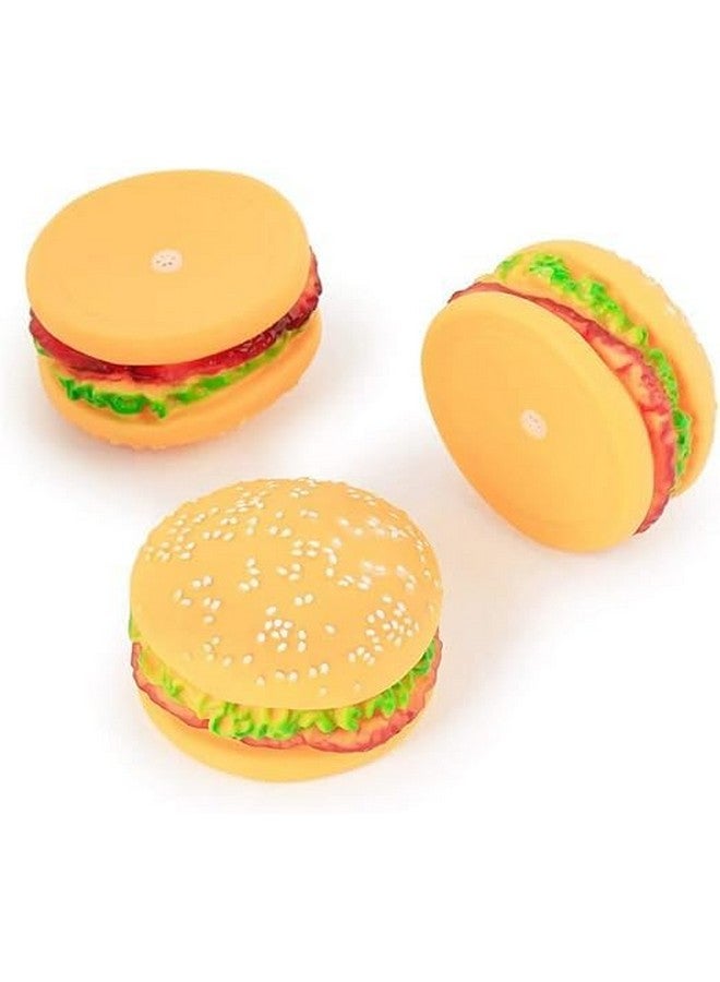 Squeaky Non Toxic Rubber Burger Shape Chew Toy With Squeaky Sound Toy Perfect For Small & Medium Breed Dogs | Enhance Playtime & Promote Dental Health - Multicolor (Pack Of 1) - Image 4