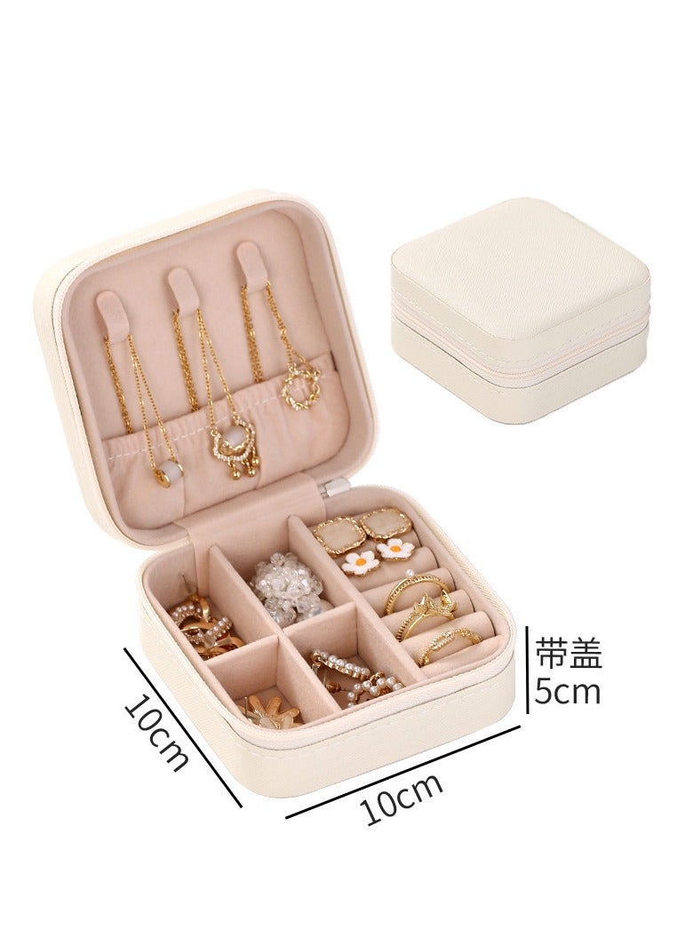 xozgdovg Jewelry Ring necklace Earrings studs Earrings storage box pearl white 