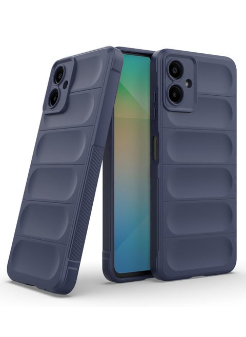 جراب خلفي من السيليكون عالي الحماية متوافق مع هاتف Samsung Galaxy A06 Magic Shield مقاوم للصدمات مع حماية للكاميرا (أزرق)
