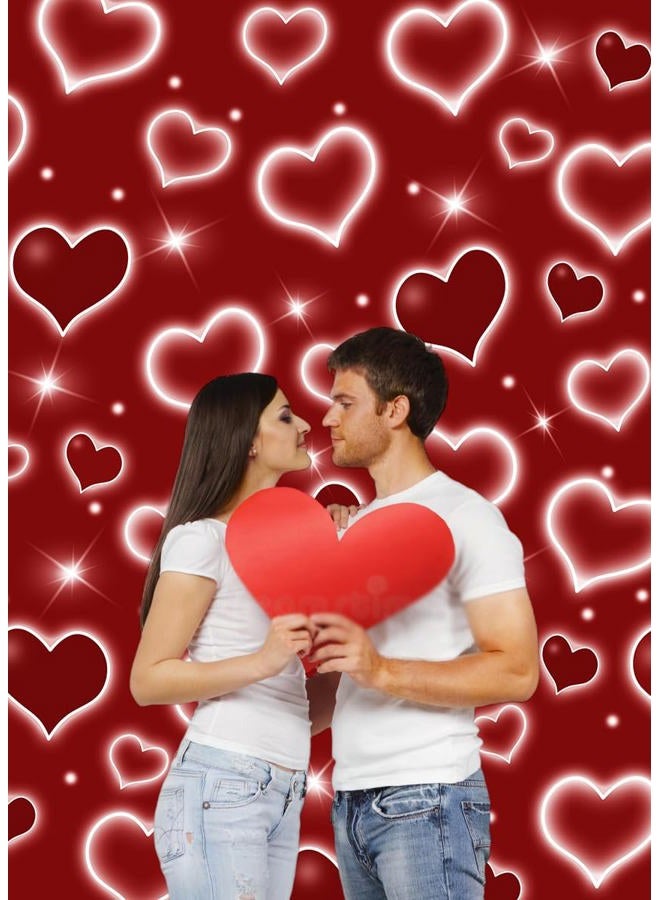 RUYI Early 2000s Photography Backdrop 5x7FT Red Heart Valentine Day Photo Background Sweet 16 18th 21th 30th Women Birthday Party Decorations Selfile Wall Decor - Image 3