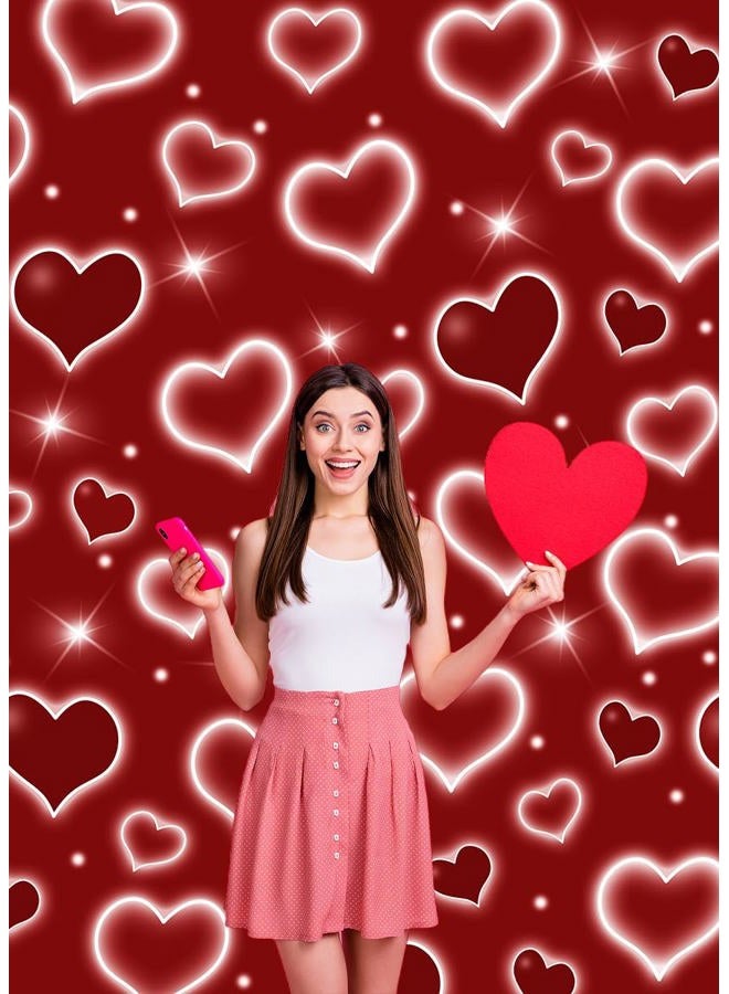 RUYI Early 2000s Photography Backdrop 5x7FT Red Heart Valentine Day Photo Background Sweet 16 18th 21th 30th Women Birthday Party Decorations Selfile Wall Decor - Image 5