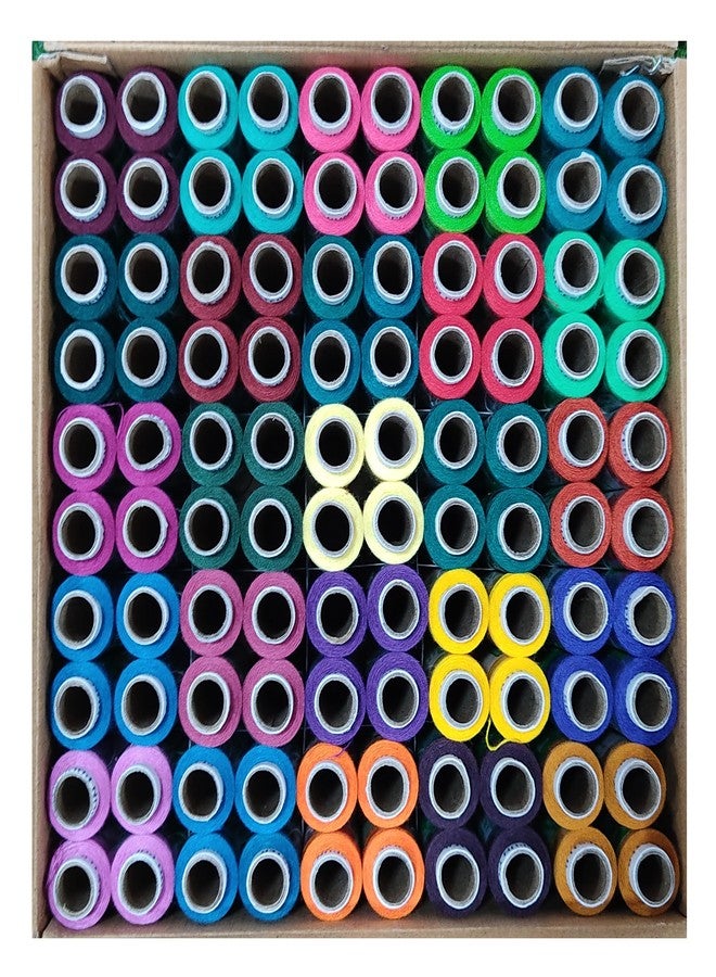 TOREX 100% High Tenacity Spun Polyester Sewing Thread 100 Tubes (25 Shades 4 Tube Each) Sewing Threads Spools with Fast Colour Design (3PLY-150M-L11) - Image 1