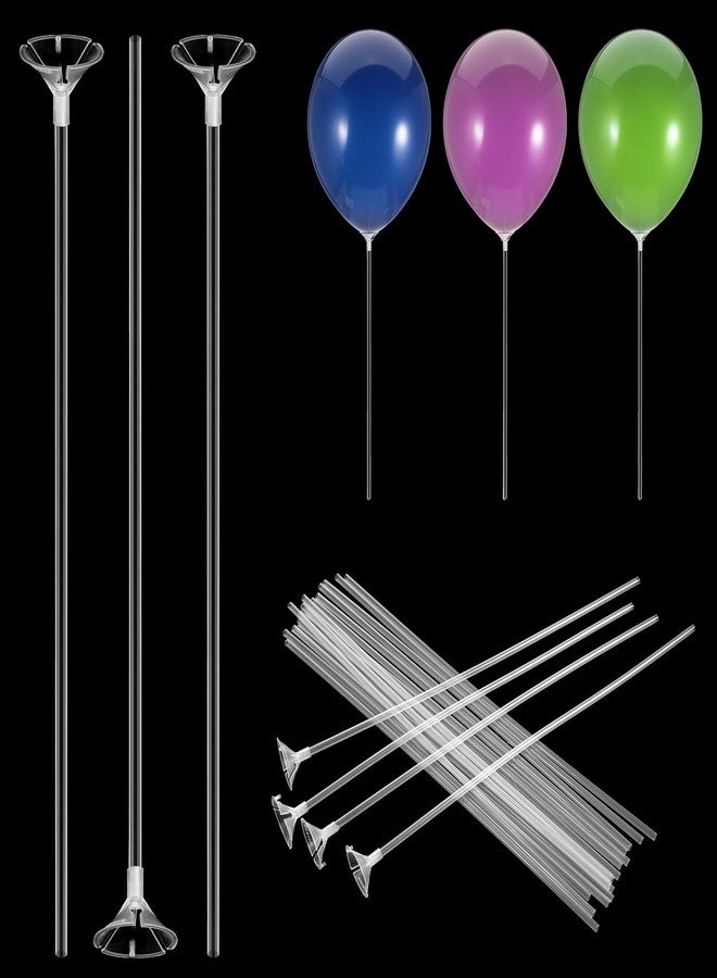 Exircy 20 Pcs Clear Balloon Sticks, Plastic Long Balloon Holder Sticks with Bases for Tying Balloons Arch Anniversary, Birthday, Parties, Graduation, Wedding Decorations - Image 1
