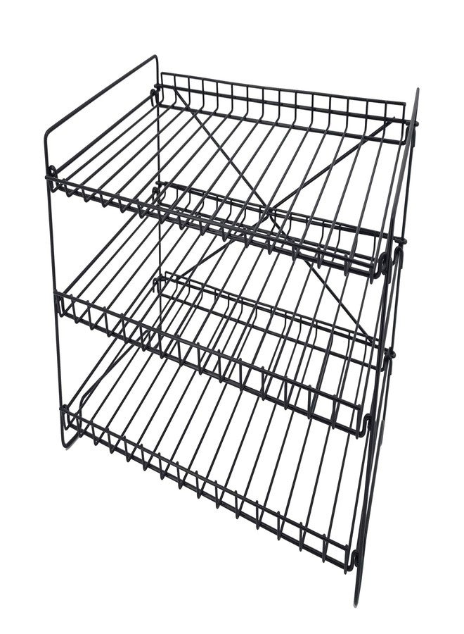 FixtureDisplays 16" x 12.5" x 10" Wire Rack for Countertop Use with 3 Open Shelves, Black 10085-NEW - Image 3