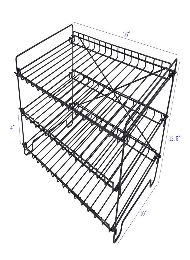 FixtureDisplays 16" x 12.5" x 10" Wire Rack for Countertop Use with 3 Open Shelves, Black 10085-NEW - Image 5