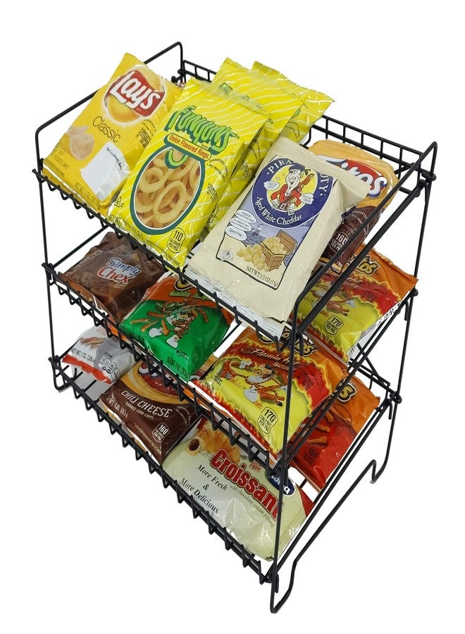 FixtureDisplays 16" x 12.5" x 10" Wire Rack for Countertop Use with 3 Open Shelves, Black 10085-NEW - Image 1