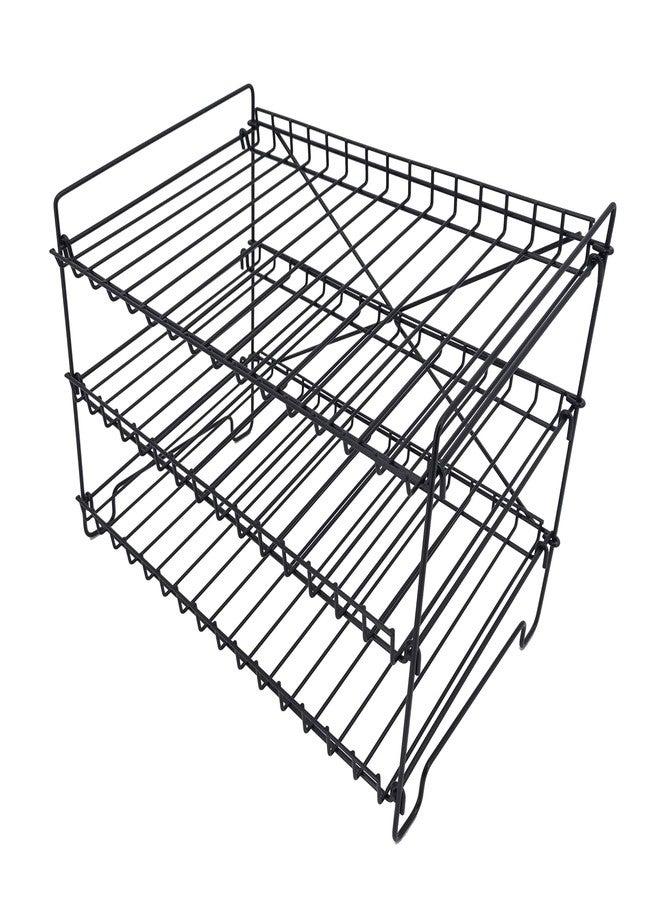 FixtureDisplays 16" x 12.5" x 10" Wire Rack for Countertop Use with 3 Open Shelves, Black 10085-NEW - Image 2