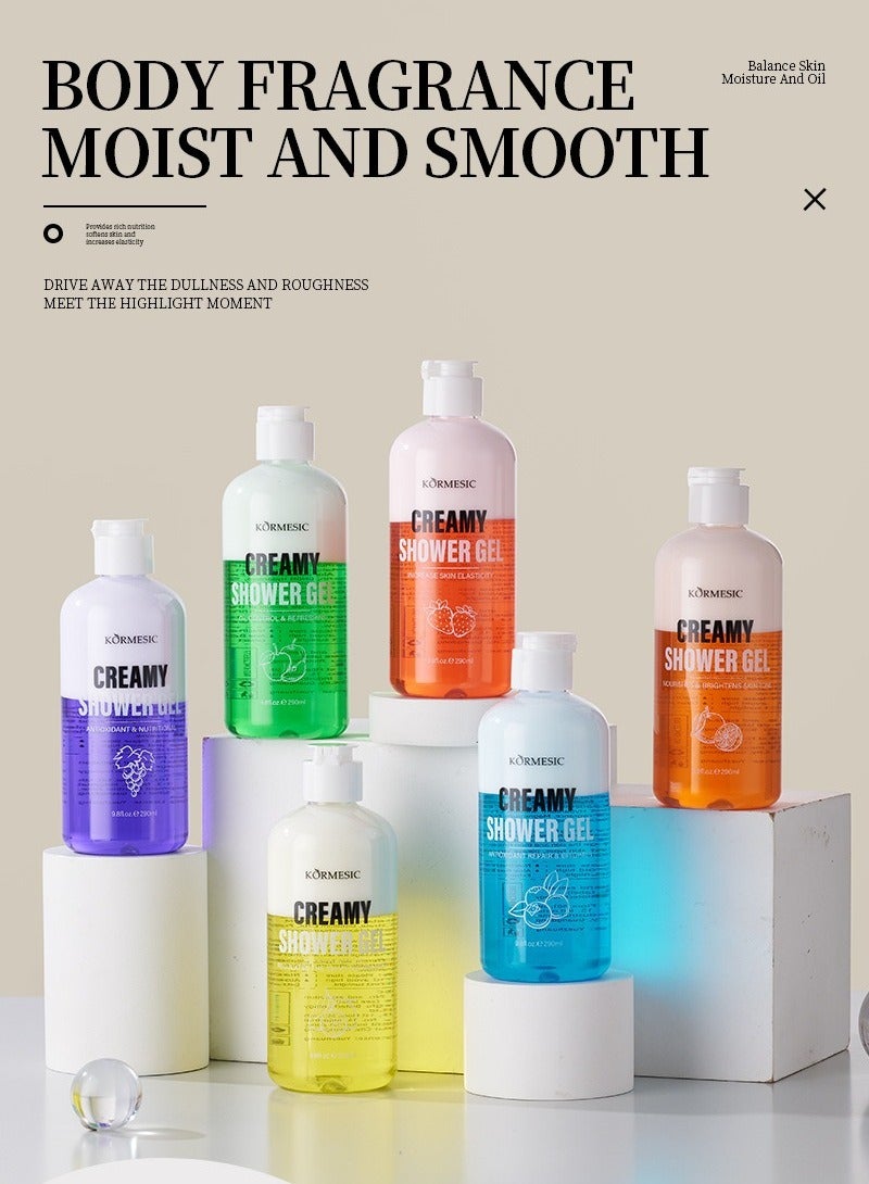 Kormesic غسول الجسم رغوة حليب التفاح الأخضر 290 مل-مقرمشة ومنعشة - Image 5