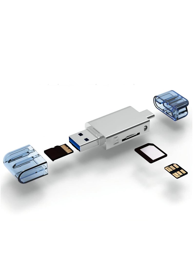 Y&D - Multi-Format Card Reader: USB Type-C and 2.0 Compatible, Dual-Slot for NM Nano Memory & TF Micro SD Cards, Ideal Phones Laptops - Image 1