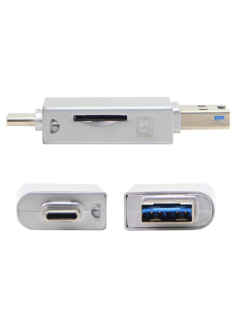 Y&D - Multi-Format Card Reader: USB Type-C and 2.0 Compatible, Dual-Slot for NM Nano Memory & TF Micro SD Cards, Ideal Phones Laptops - Image 1