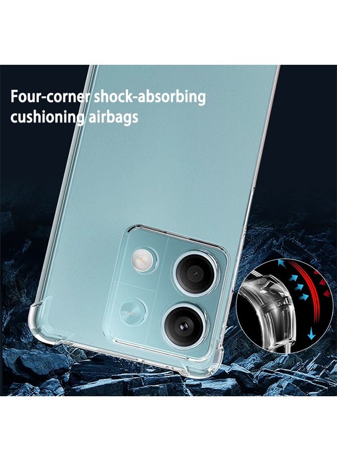 X-level Redmi Note 13 5g Case Cover with Clear TPU Four Corners Airbags Anti-Scratch Protective Back Cover Transparent Soft Duty Shockproof Protector Anti-Dust Comfortable Protection shell accessory  - Image 4