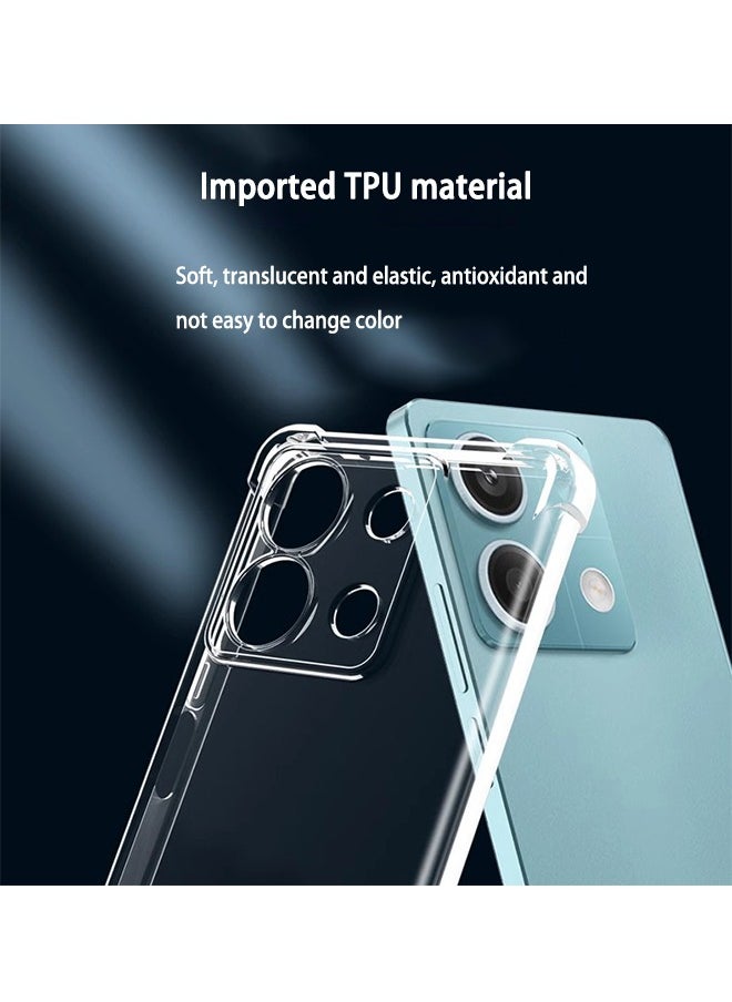 X-level Redmi Note 13 5g Case Cover with Clear TPU Four Corners Airbags Anti-Scratch Protective Back Cover Transparent Soft Duty Shockproof Protector Anti-Dust Comfortable Protection shell accessory  - Image 3