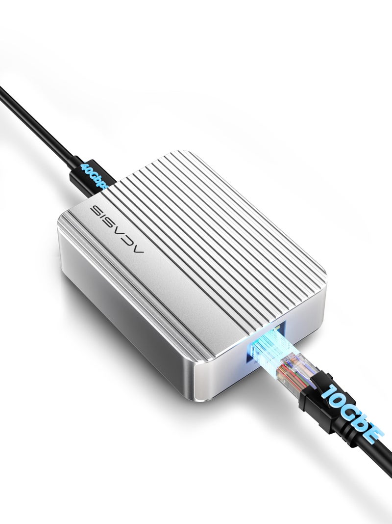 ACASIS USB4 to10gb ethernet Adapter High-Speed USB C to Ethernet Adapter OnlyCompatibleThunderbolt3/4/5/USB4 Aluminum Housing10gb ethernet Adapter Supports10/5/2.5/1Gbps/100Mb/s for Mac/Windows/Linux - Image 1