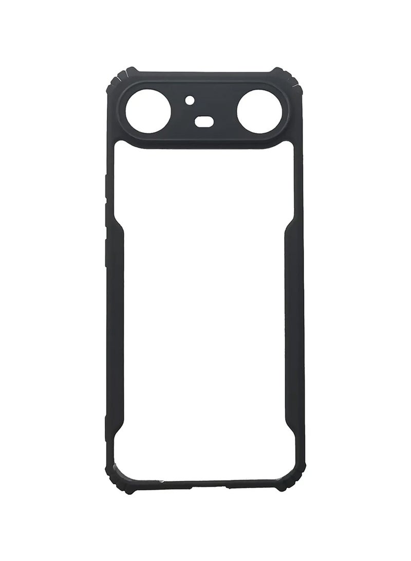 دبليو تيك غطاء حماية رقيق لهاتف Tecno Pova Slim 5G / Tecno Spark Slim 4G 2025 من سيليكون TPU مع حواجز واقية بارزة (MCAPSA) - شفاف/أسود - Image 3